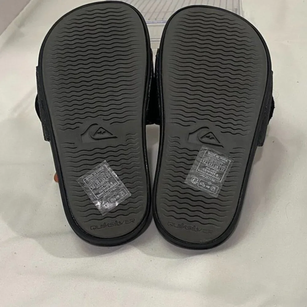 Quiksilver Sunset Slide Adjust Black Sandals Youth 12 / EU 29